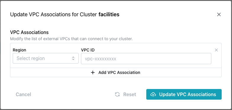 Updating VPC Associations